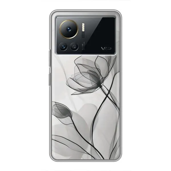 Чехол с принтом «Черные цветы» для Infinix Note 12 Pro (4G) Чехол с принтом «Черные цветы» для Infinix Note 12 Pro (4G)