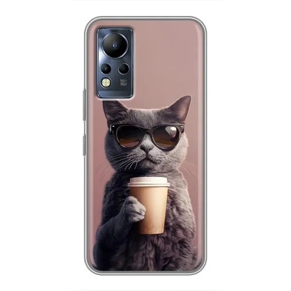 Чехол с принтом «Кот с кофе» для Infinix Note 12 Чехол с принтом «Кот с кофе» для Infinix Note 12