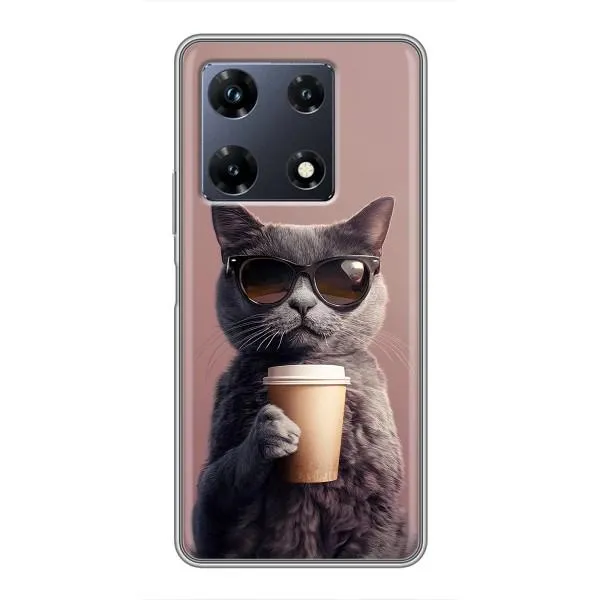 Чехол с принтом «Кот с кофе» для Infinix Note 30 Pro