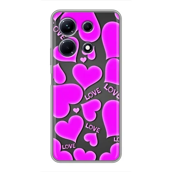 Чохол з принтом «Pink hearts» для Infinix Note 30