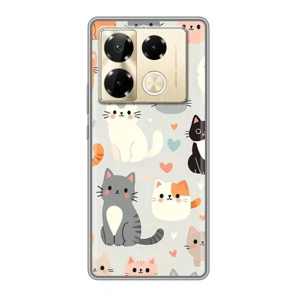 Чехол с принтом «Коллаж котов» для Infinix Note 40 Pro Чехол с принтом «Коллаж котов» для Infinix Note 40 Pro