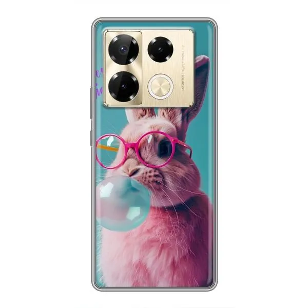 Чехол с принтом «Кролик в очках» для Infinix Note 40 Pro