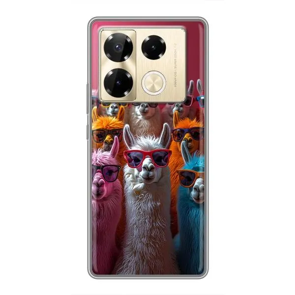 Чехол с принтом «Ламы в очках» для Infinix Note 40 Pro