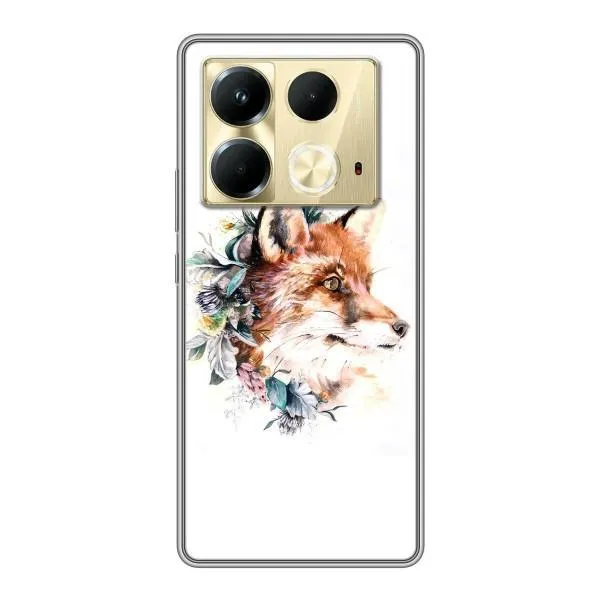 Чохол з принтом «Лиса в квітах» для Infinix Note 40 Чохол з принтом «Лиса в квітах» для Infinix Note 40