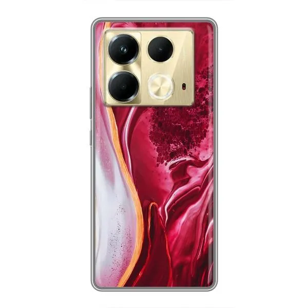 Чехол с принтом «Мрамор красный» для Infinix Note 40