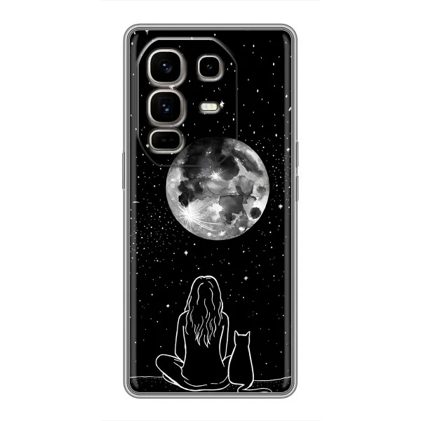 Чохол з принтом «Дівчина з котом» для Infinix Note 50 Pro Plus