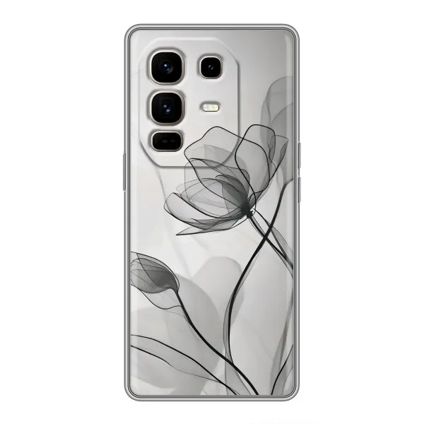 Чохол з принтом «Чорні квіти» для Infinix Note 50 Pro Plus Чохол з принтом «Чорні квіти» для Infinix Note 50 Pro Plus