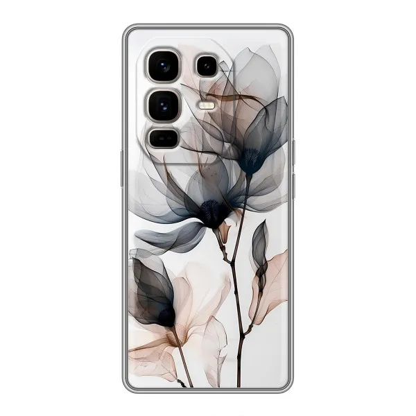 Чохол з принтом «Квіти на білому» для Infinix Note 50 Pro Plus Чохол з принтом «Квіти на білому» для Infinix Note 50 Pro Plus