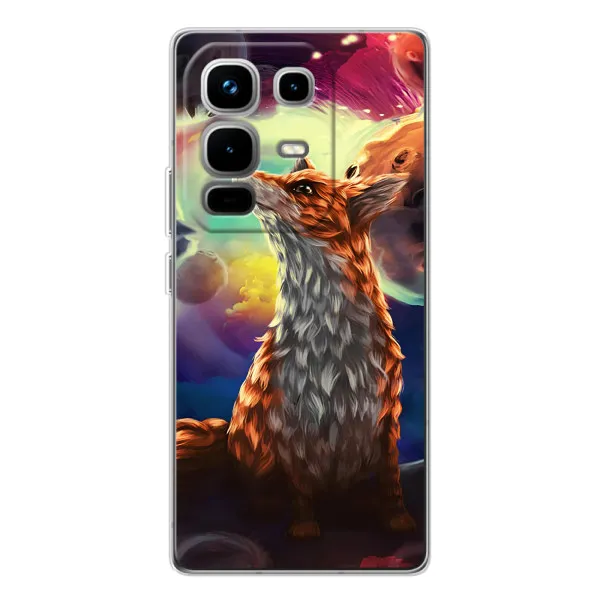 Чехол с принтом «Лисица в космосе» для Infinix Note 50 Pro