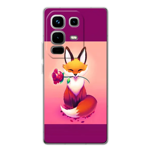 Чехол с принтом «Лисичка с розочкой» для Infinix Note 50 Pro
