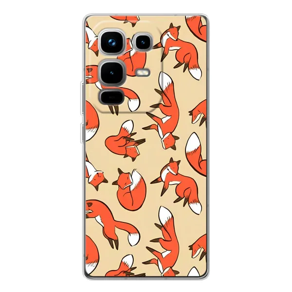 Чехол с принтом «Лисички» для Infinix Note 50 Pro