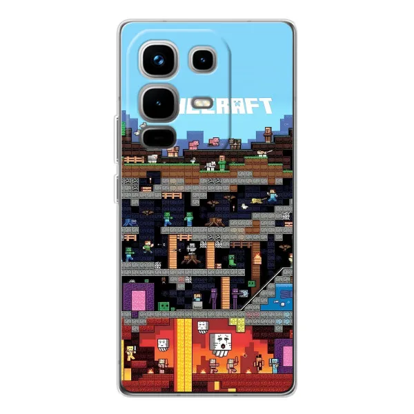 Чехол с принтом «фон Minecraft» для Infinix Note 50 Pro