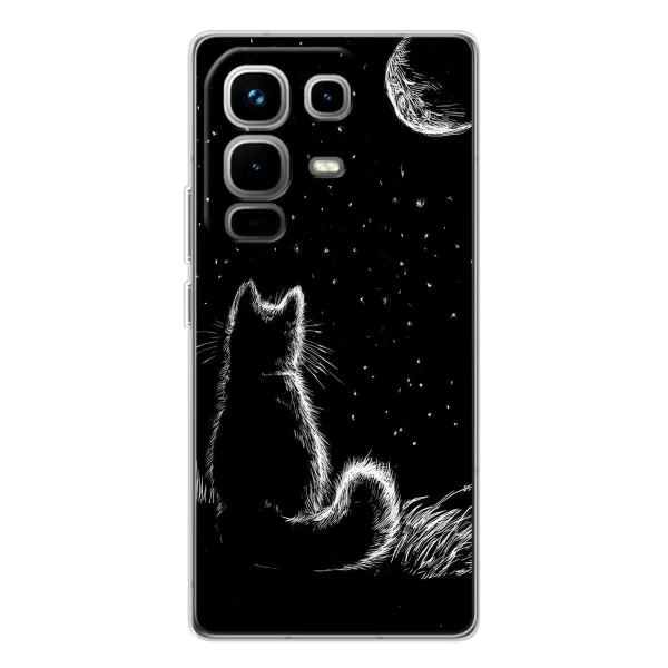 Чехол с принтом «Котик и луна» для Infinix Note 50 Pro