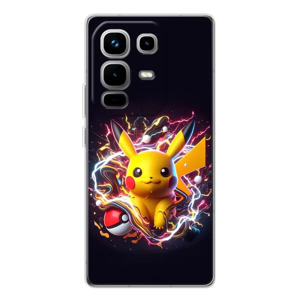 Чехол с принтом «Пикачу с мячом» для Infinix Note 50 Pro