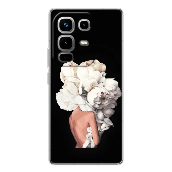 Чехол с принтом «Белые цветы» для Infinix Note 50