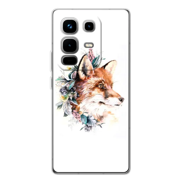 Чехол с принтом «Лисичка в цветочках» для Infinix Note 50