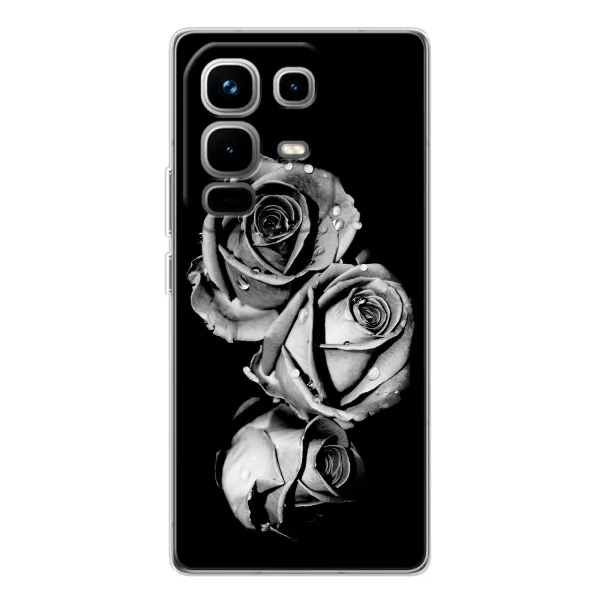 Чехол с принтом «Черная роза» для Infinix Note 50