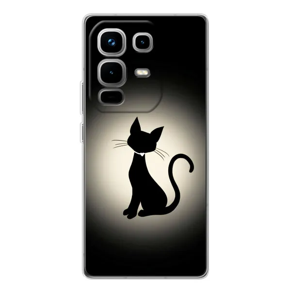 Чехол с принтом «Силуэт котика» для Infinix Note 50