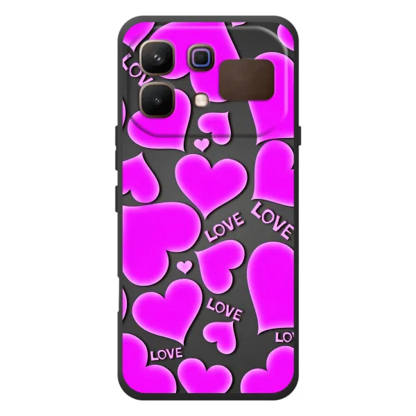 Чехол с принтом «Pink hearts» для Infinix Note 60 Чехол с принтом «Pink hearts» для Infinix Note 60