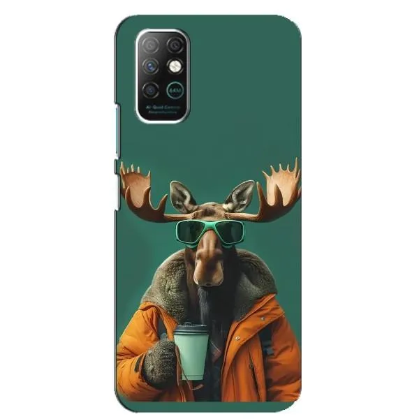 Чохол з принтом «Лось з кавою» для Infinix Note 8