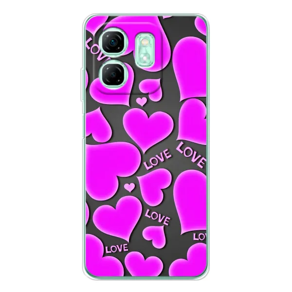 Чехол с принтом «Pink hearts» для Infinix Smart 10 HD