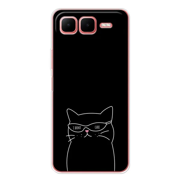 Чохол з принтом «Байдужий кіт» для Infinix Smart 10 Plus