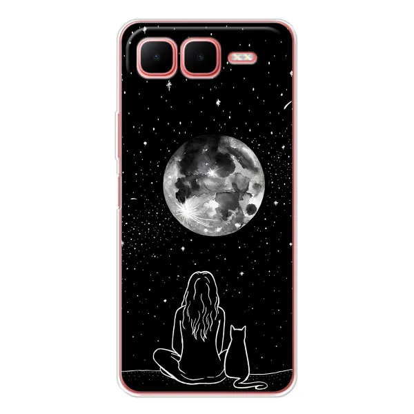 Чохол з принтом «Дівчина з котом» для Infinix Smart 10 Plus