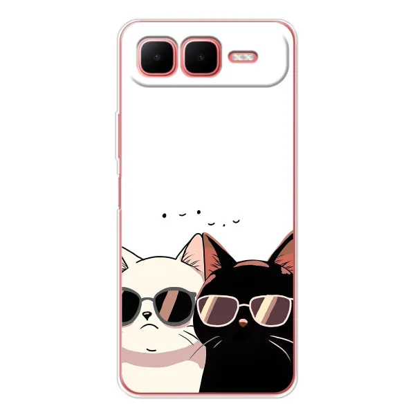 Чохол з принтом «Коти в окулярах» для Infinix Smart 10 Plus