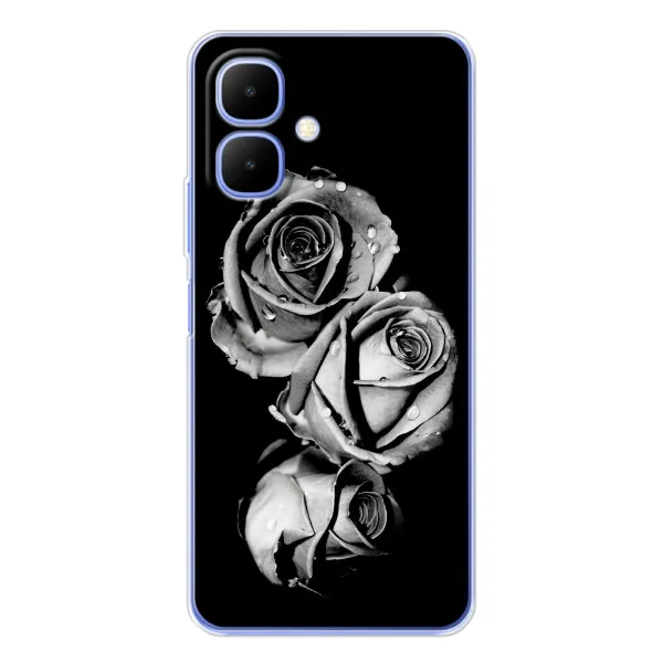 Чехол с принтом «Черная роза» для Infinix Smart 10