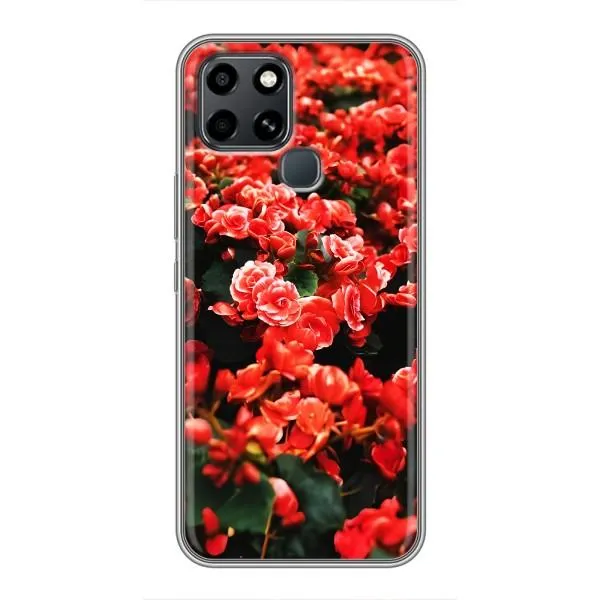 Чехол с принтом «Цветы красные» для Infinix Smart 6 Чехол с принтом «Цветы красные» для Infinix Smart 6