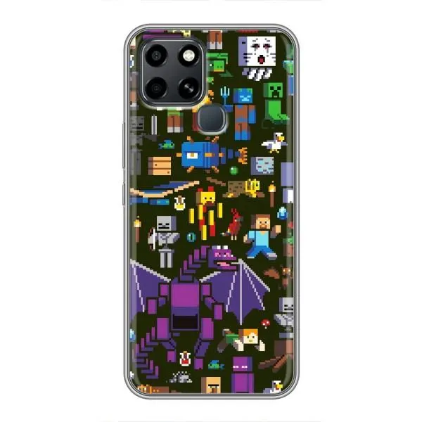 Чехол с принтом «Коллаж Майнкрафт» для Infinix Smart 6