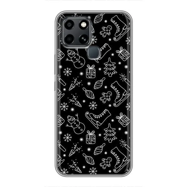 Чехол с принтом «Новогодний фон» для Infinix Smart 6