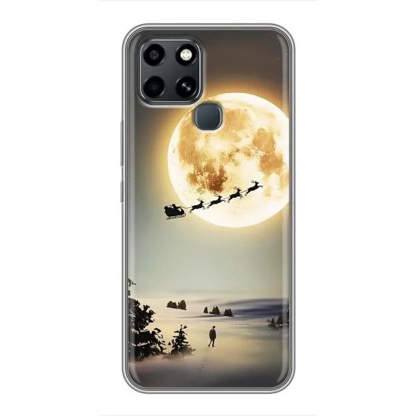 Чехол с принтом «Санта на луне» для Infinix Smart 6