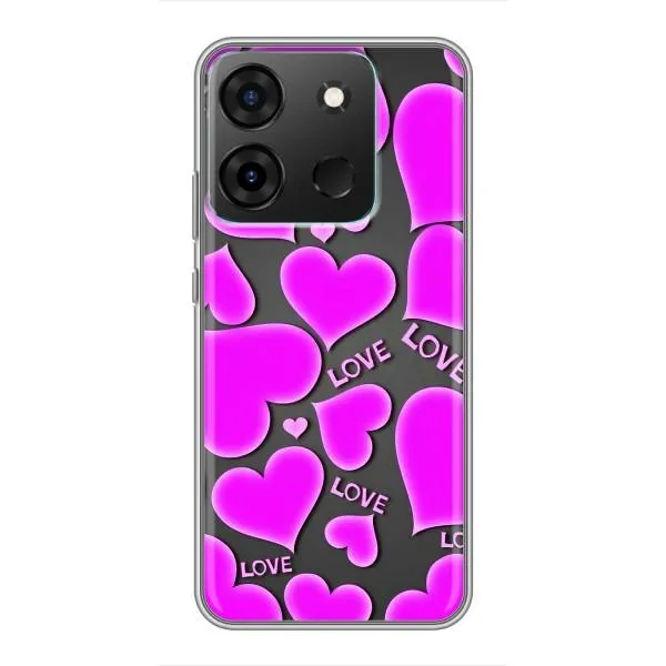 Чехол с принтом «Pink hearts» для Infinix Smart 7 Чехол с принтом «Pink hearts» для Infinix Smart 7