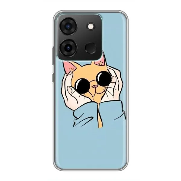 Чехол с принтом «Котик в очках» для Infinix Smart 7
