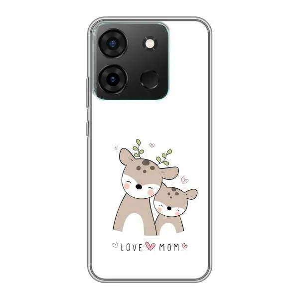 Чехол с принтом «Оленята мама и малыш» для Infinix Smart 7