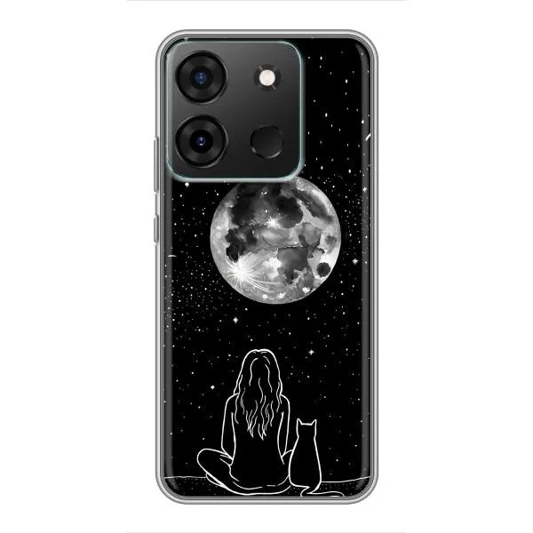 Чехол с принтом «Девушка с котом» для Infinix Smart 7
