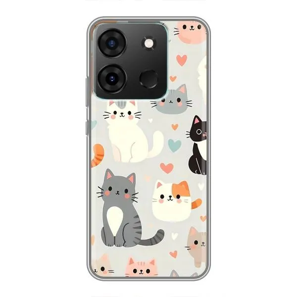 Чехол с принтом «Коллаж котов» для Infinix Smart 7