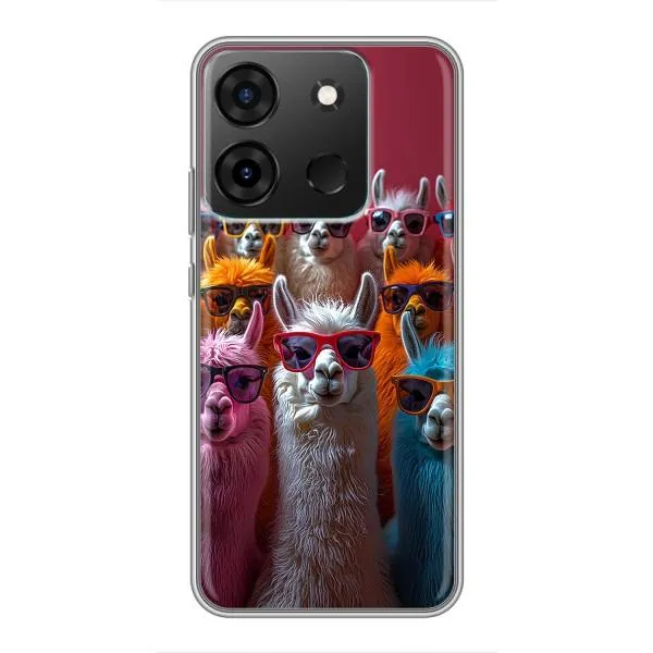Чехол с принтом «Ламы в очках» для Infinix Smart 7