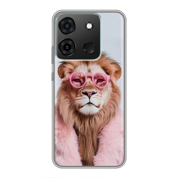 Чехол с принтом «Лев в очках» для Infinix Smart 7