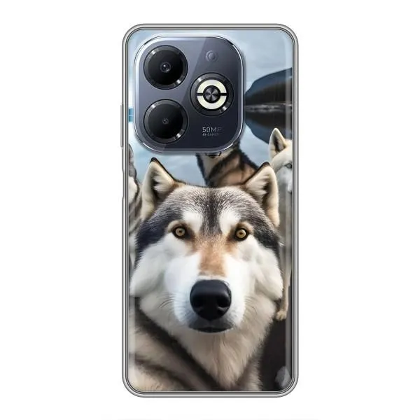 Чехол с принтом «Селфи ХАски» для Infinix Smart 8 Plus