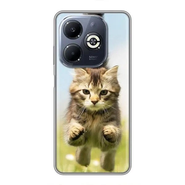 Чехол с принтом «Прыжок кота» для Infinix Smart 8 Plus