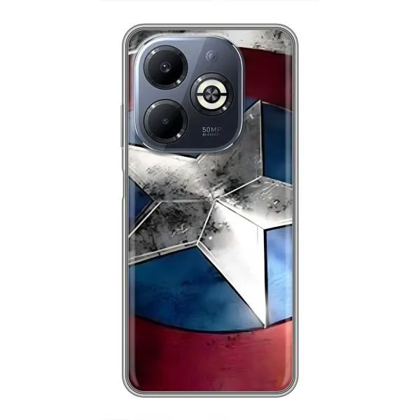 Чехол с принтом «Щит Капитана Америки» для Infinix Smart 8 Plus Чехол с принтом «Щит Капитана Америки» для Infinix Smart 8 Plus