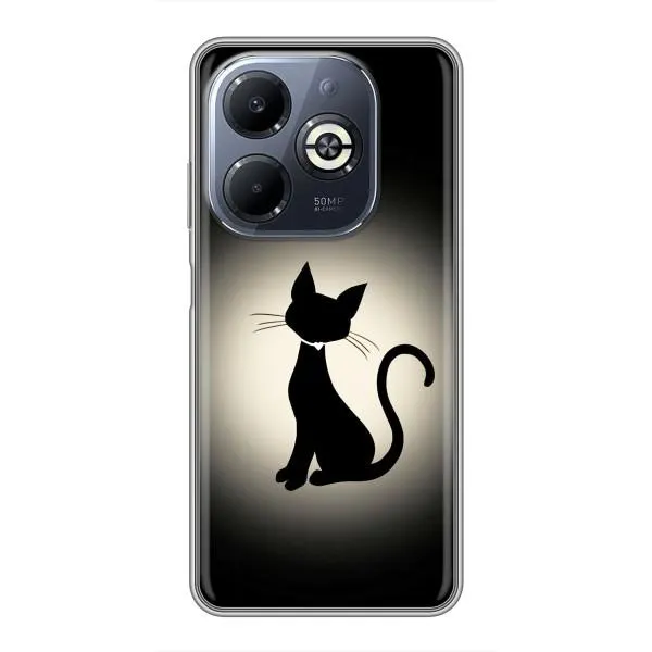 Чехол с принтом «Силуэт котика» для Infinix Smart 8 Plus