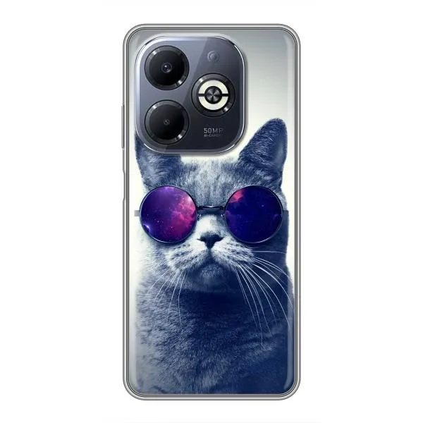 Чехол с принтом «Стильный кот» для Infinix Smart 8 Plus