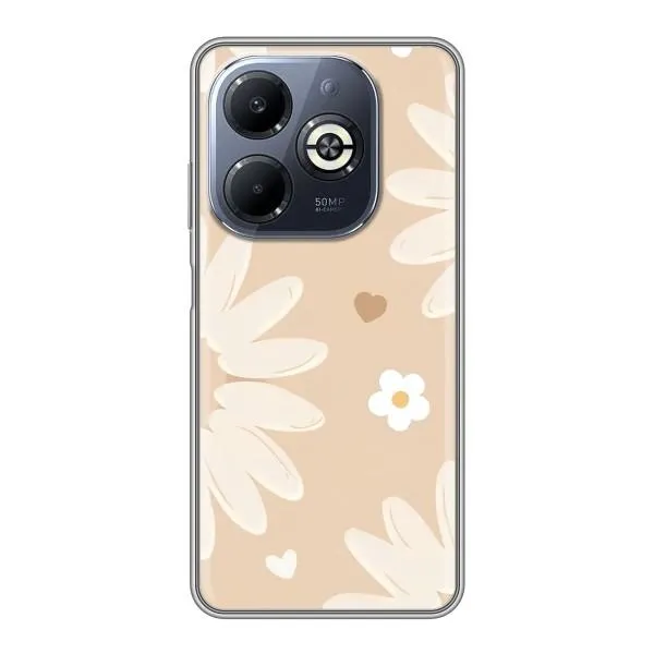 Чехол с принтом «Бежевые цветы» для Infinix Smart 8 Plus