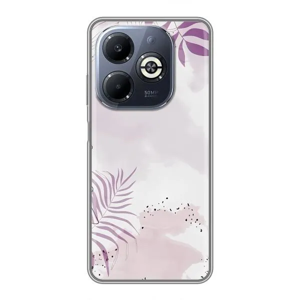 Чехол с принтом «Фиолетовые листья» для Infinix Smart 8 Plus