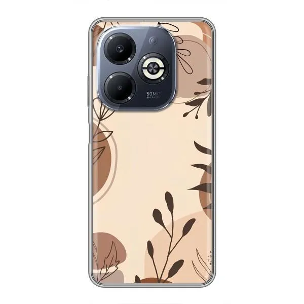 Чехол с принтом «Коричневые цветы» для Infinix Smart 8 Plus