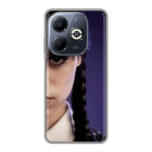 Чехол с принтом «Загадочный взгляд Уэнздей» для Infinix Smart 8 Plus Чехол с принтом «Загадочный взгляд Уэнздей» для Infinix Smart 8 Plus