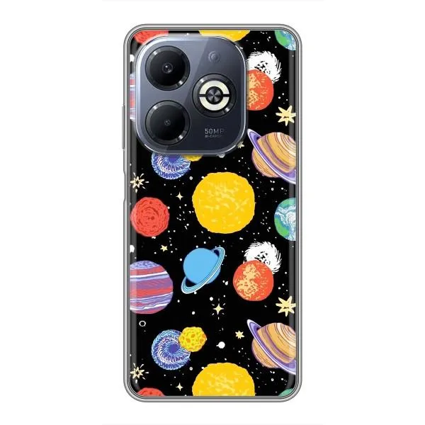 Чехол с принтом «Рисованные планеты» для Infinix Smart 8 Plus Чехол с принтом «Рисованные планеты» для Infinix Smart 8 Plus